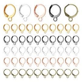 50 Pieces 5-Colour Earring Accessories Set for Making Earrings, Jewellery Accessories, Accessories for Jewellery Making, Handmade DIY Jewellery Earring Accessories