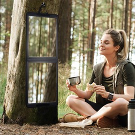 LPHUMEX Foldable Full Length Travel Mirror – 33” Portable Shatterproof Hanging Mirror, Folding Full Length Travel Makeup Mirror for Camping, RV & Small Spaces