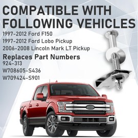 Truck Bed Mounting Bolt Nut Hardware Kit Compatible with Ford F150 1997-2014, Ford F250 1997-1999 , Lincoln Mark LT Pickup 2006-2008, Replaces 924-313 W708605S436 W709424S901
