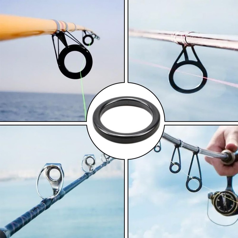 160 PCS Fishing Rod Guide Kit, Black Rod Ceramic Guides