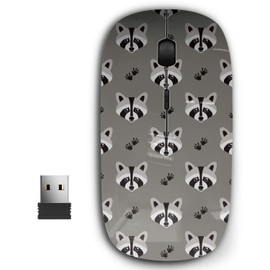 2.4G Ergonomic Portable USB Wireless Mouse for PC, Laptop, Computer, Notebook with Nano Receiver ( Raccoon Flat Graphics )
