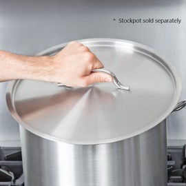 TrueCraftware- 32 qt. Stainless Steel Stock Pot Lid 15" Diameter x 1/2" Thickness- Heavy Duty Stock Pot Cover Stew Simmering Pot Soup Pot Lid for Soup Pasta Vegetable Oven Safe & NSF Certified