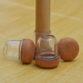 8 Pcs Extra Small Chair Leg Floor Protectors for Hardwood Floors, Round Rubber Furniture Sliders, 360° Felt Pad Bottom Wrapped Thickening Clear Silicone Furniture Legs Caps Covers, Fit 0.5"-0.8"