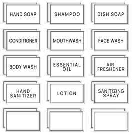 HVSWLY 32PCS Bathroom Labels for Organizing with DIY Blank Labels,Hand Soap Dispenser Label Stickers, Waterproof Oil Resistant Stickers for Soap Lotion Shampoo and Conditioner Bottles