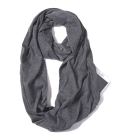 ELZAMA Infinity Loop Bufanda de Color Sólido con Bolsillo Oculto con Cremallera para Mujer, Envoltura de Cuello de Viaje