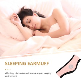 HOMSFOU Soundproof Sleep Ear Muffs, Ear Warmer Headband, Earmuffs for Sleeping, Unisex Sleep Earmuffs, Adjustable Ear Covers Pink