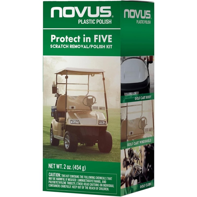 Novus Plastic Polish Golf Club +Cart Scratch Removal/Polish Kit Golfing