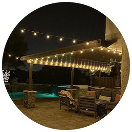 Holiday Bright Lights 15L Indoor/Outdoor Patio G40 Bulb Light Set - Warm White Black Cord