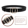 Udekit Double O-Ring Leather Belt Soft Faux Leather Belt for
