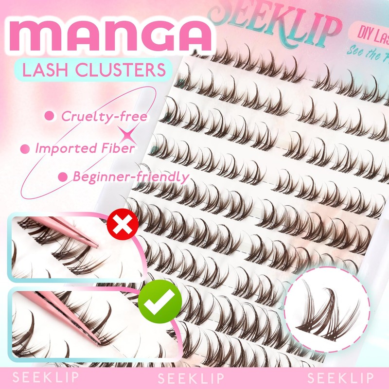 Bunny Lash Clusters Brown Manga Lash Clusters Spiky Doll Individual