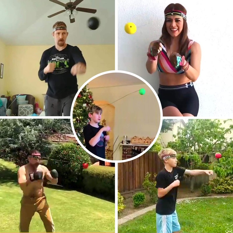 TEKXYZ Reflex Ball, 2 Different Boxing Training Ball with Headband,
