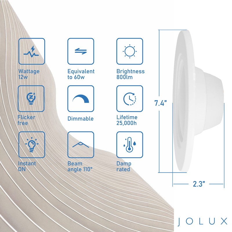 Jolux 5/6 Inch LED Spring Hook Retrofit Downlight, Recessed can