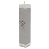 Kit de Bautizo Gris Con Cirio Vela Concha Pewter Toalla
