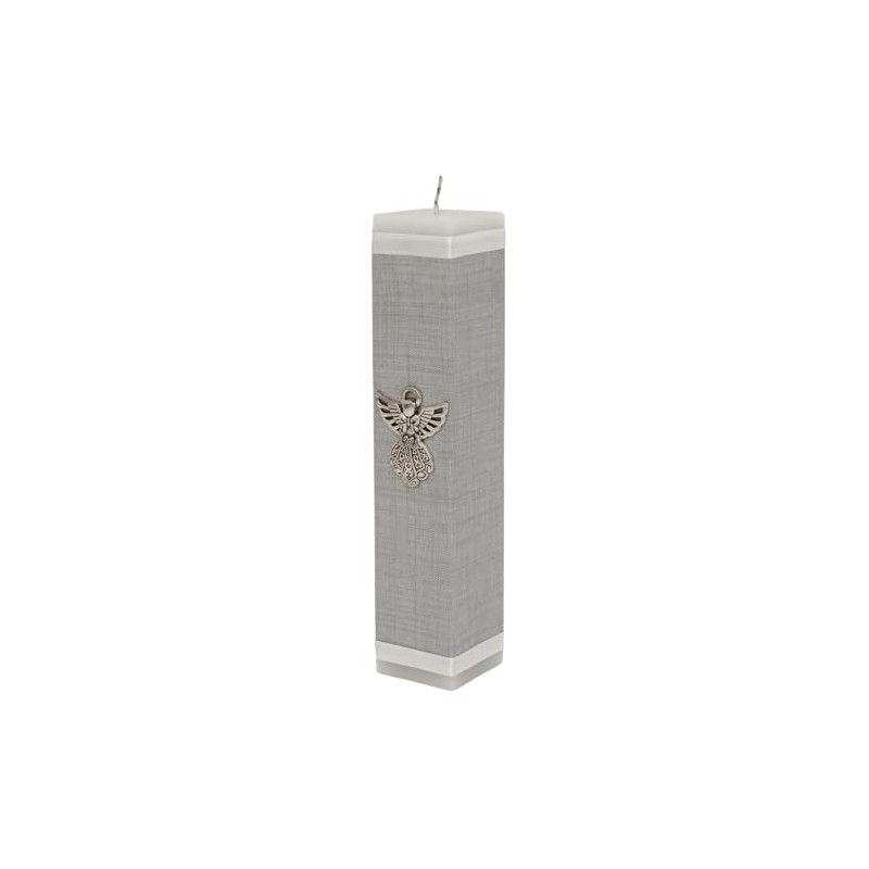 Kit de Bautizo Gris Con Cirio Vela Concha Pewter Toalla