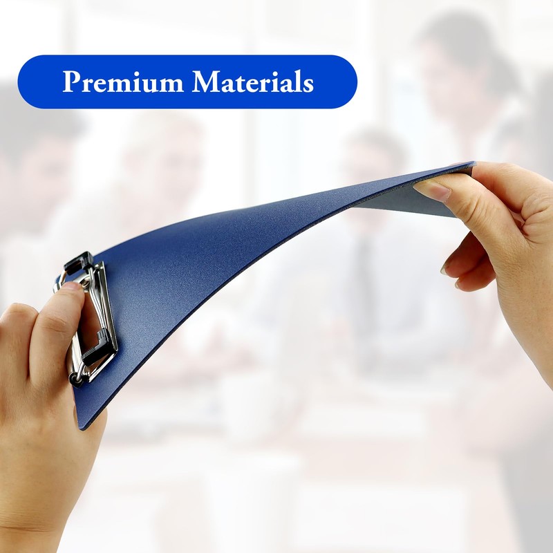 A5 Clipbboard with Rubberized Metal Clamp, 225x155mm Deep Blue Hardboard