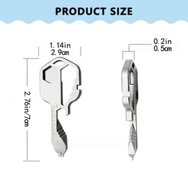 One Them Durable 24-in-1 Multi Tool Key Multifunction Key Shaped Pocket Tool Stainless Steel Key Shaped Tool for Bottle Opener and Screwdriver