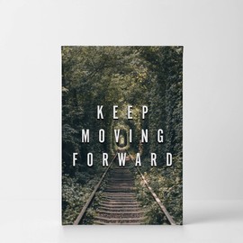 Smile Art Design Keep Moving Forward Lettering Natural View Motivational Canvas Wall Art Inspirational Wall Art Entrepreneur Quote Print Office Living Room Decor Artwork Gift Ready to Hang 17x11