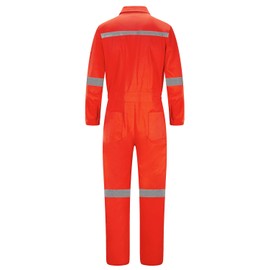 KTWOLEN Mens Workwear Coveralls Work Mechanic Jumpsuits Long Sleeve Coverall Work Wear Multi Pockets, Orange, M