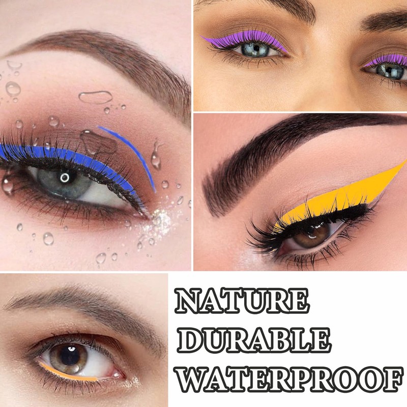 12 PCS Eyeliner Pencils,Professional Long Lasting Waterproof Makeup Pencils,Highly Pigmented