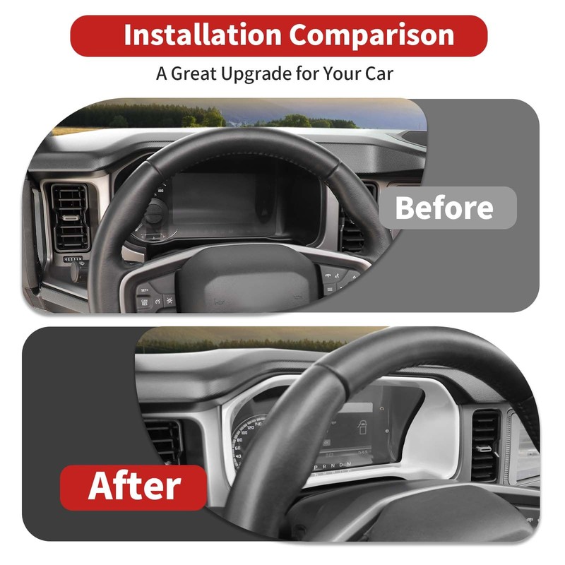 HTHE for Ford Bronco Center Console Dash Board Panel Ring