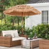 Thatched Patio Umbrella 6 Ft Tilt Design Wood Pole Straw