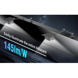 RAYSLIT Solar Sign Light Outdoor, 108 LED Commercial Billboard Lighting with 4400mAh Battery & IP65 Waterproof Design — Ideal for Business Signs, Real Estate Boards, Walls & Advertising Displays