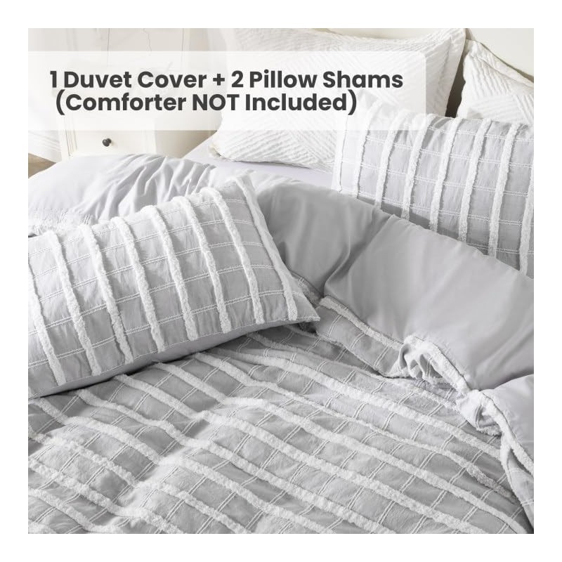 ROSE&RISY Tufted Queen Duvet Cover Set, 3 Pieces Soft &