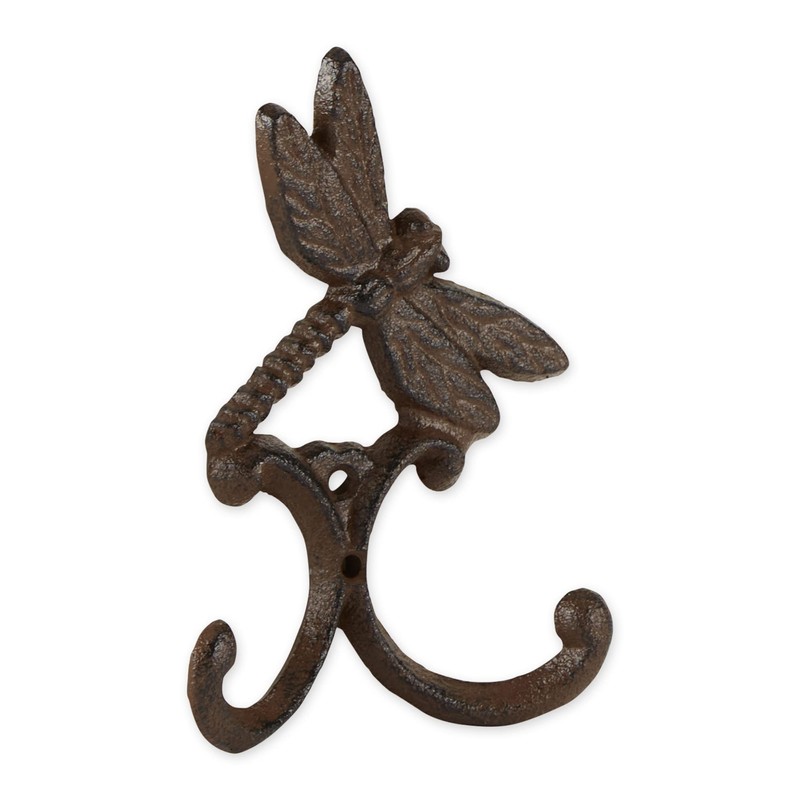 DII Cast Iron Collection Decorative Wall Hook Set, Dragonfly, 2