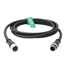 HangTon Cognex Power 6.5ft IO Cable for Checker 201 200" Sight 9000 7000 2000 DataMan 300 500 Sensor Reader, M12 A-coded 12 Pin Male to 12 Pin Female