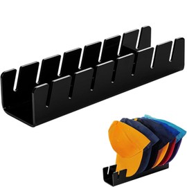 THJOPOKEEL Soporte de Acrílico para Sombrero de Gorras Béisbol, Organizador de Gorras para Closet, Porta Sombrero, Colgador de Gorras, Perchero para Gorras (1 Pieza - Negro)