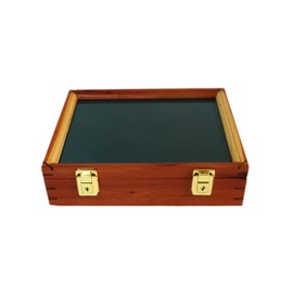 Wood Display Case for Collectibles, Knives, Arrowheads, Pins, Medals and More (12 x 9.5 x 3, Cedar)