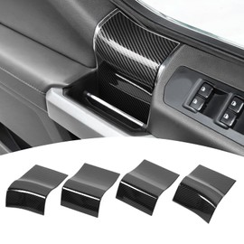 PDKLIN for F150 Inner Door Handle Panel Trim Cover Carbon Fiber Compatible with Ford F150 2015-2020 Carbon Fiber Interior Accessories 4pcs