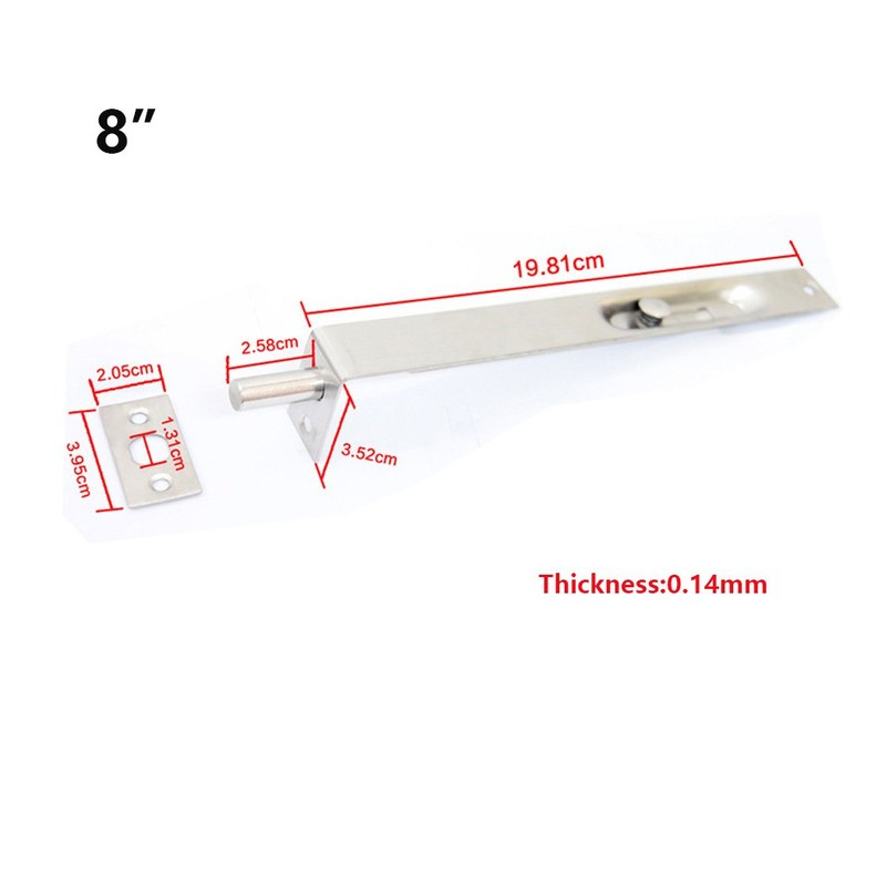 Stainless Steel Door Slide Bolt Latch Lock Flush Bolt for