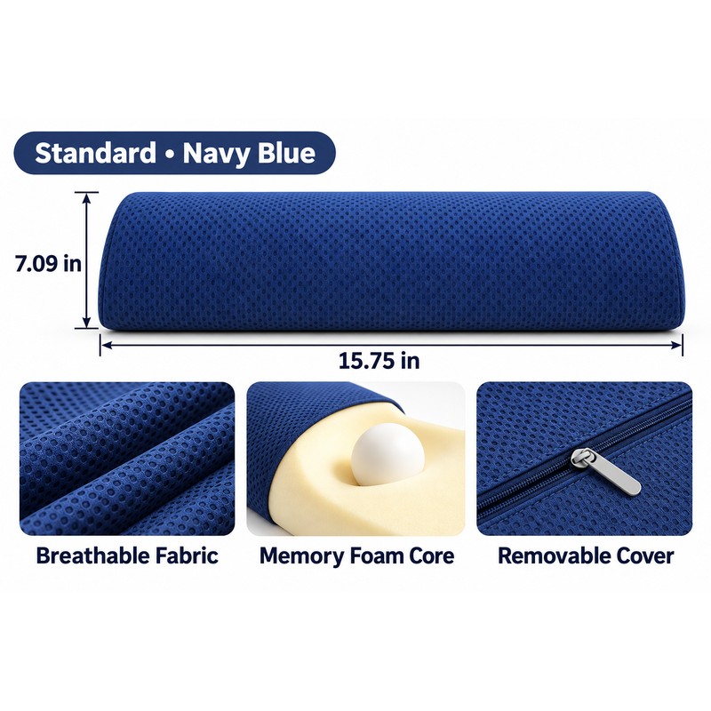 Memory Foam Lumbar Support Pillow for Reclining – Semi-Roll Back