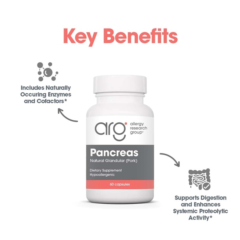 Allergy Research Group Pancreas Pork Supplement - Pancreas Natural Glandular,