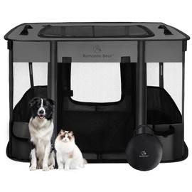Dog Playpen,Pet Playpen,Foldable Puppy Cat Playpen,Portable Exercise Kennel Tent Crate,Water-Resistant Breathable Shade Cover,Indoor Outdoor Travel Camping Use for Small Animals with Carrying Case(M)