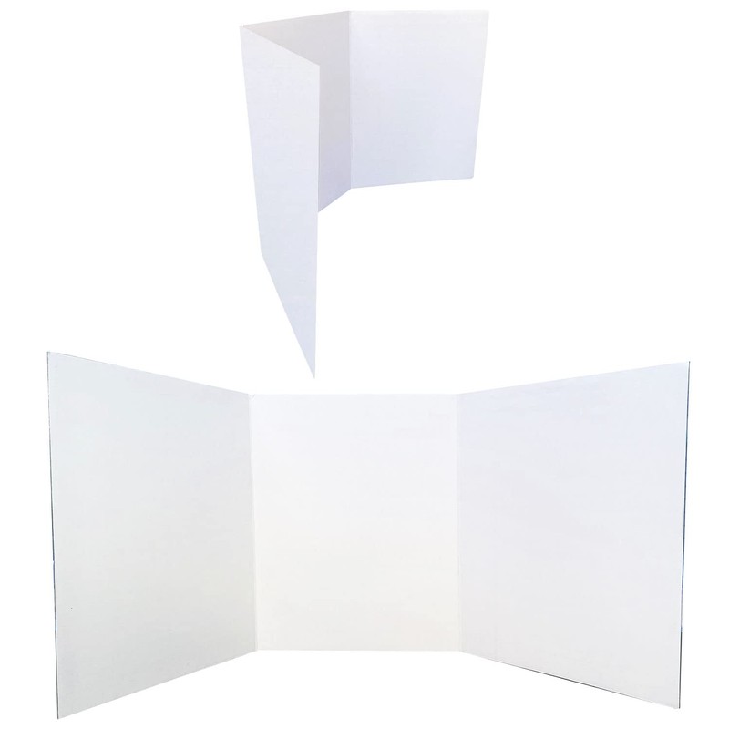 Royal Brites White Grid Trifold Presentation Board, Project Board, 14