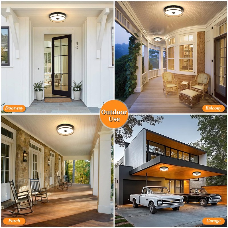 OYKYOHEI Motion Sensor Outdoor Ceiling Light, 2 Pack Outdoor Flush