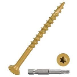 DTGN #10x2-1/2 Deck Screws - 80Pack - Good for Decks, Fences, Frames, Farms, Outdoor Furniture - Carbon Steel Wood Screws W/ T25 Torx Star Drive Bit - Tan