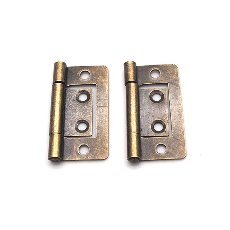 FarBoat 20Pcs Antique Flush Hinges Bifold Non-Mortise Iron Hardware for