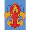 Crawfish on Fleur de Lis on Blue 42 x 29
