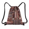 Richugui Retro Style Drawstring Bags stripe Backpack Bag Bohemian Drawstring