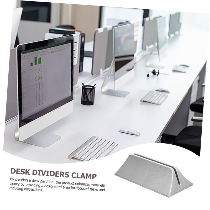 DOITOOL 1set Plastic Desk Partition Bracket Clip Privacy Panel Clamp