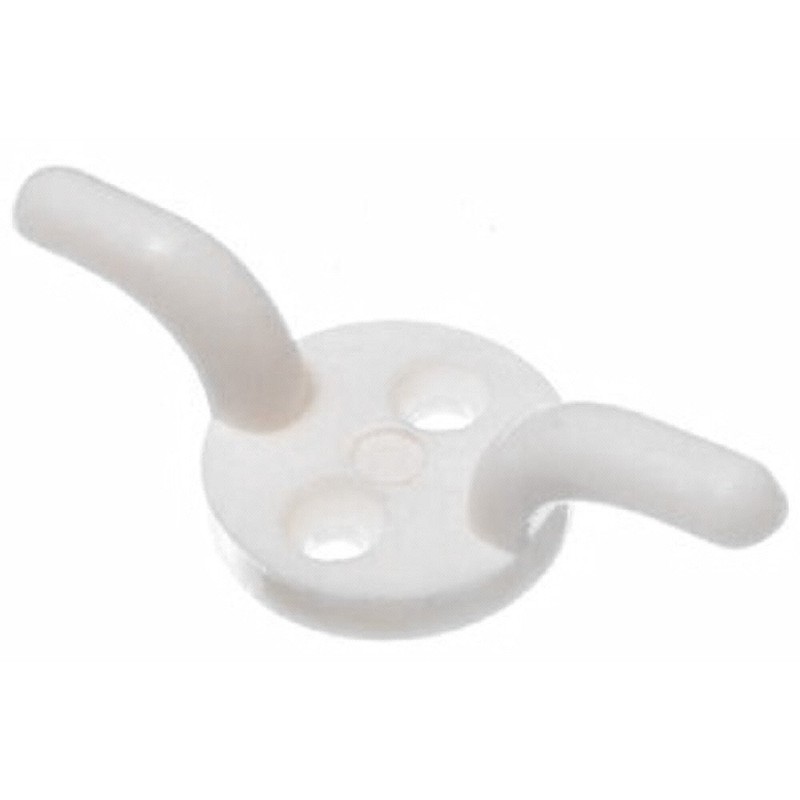 CLEAT HOOK ROMAN BLIND CORD HOOK WHITE PLASTIC 50MM 2