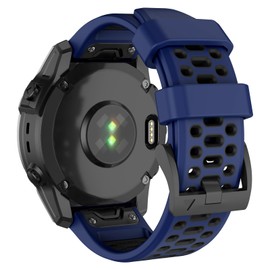 OVERSTEP Sport Band for Garmin Fenix 5/Fenix 6/Fenix 7, 22mm Rugged Watch Bands for Forerunner 965/955/945/935/Approach S60/Quatix 5, Sapphire Black