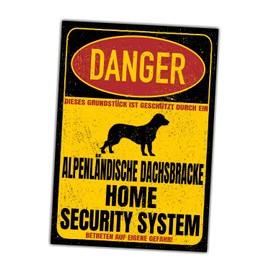 Alpenländische Dachsbracke Dog Sign Danger Security System Door Sign Dog Sign Warning Sign Fun Safety Sign Dog Private Property Dog Warning Warning