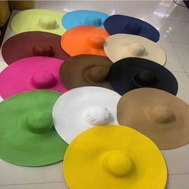 JDYaoYing Oversized Beach Straw Hat for Women Foldable Large Straw Hat Visor Hat Large Wide Brim Straw Hats Yellow