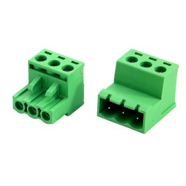 Cermant 10Pcs 3 Pin 5.08mm Pitch Pluggable Mount Screw Terminal Block Connector with 10Pcs 3 Pin Phoenix Plug
