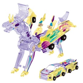 Hotfree Dinosaur Transforming Car Toy, Magnetic Cars Transform into Dinosaurs,Fun - Collision Transformation Car Toys for Boys & Girls|Party Favors Gift for Birthday, Christmas:_Fluorescent flying dragon