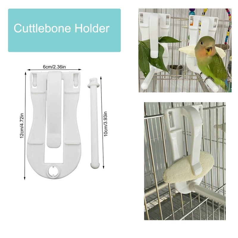 NentMent 2 Pack Cuttlebone Holder for Birds Cage with Perches